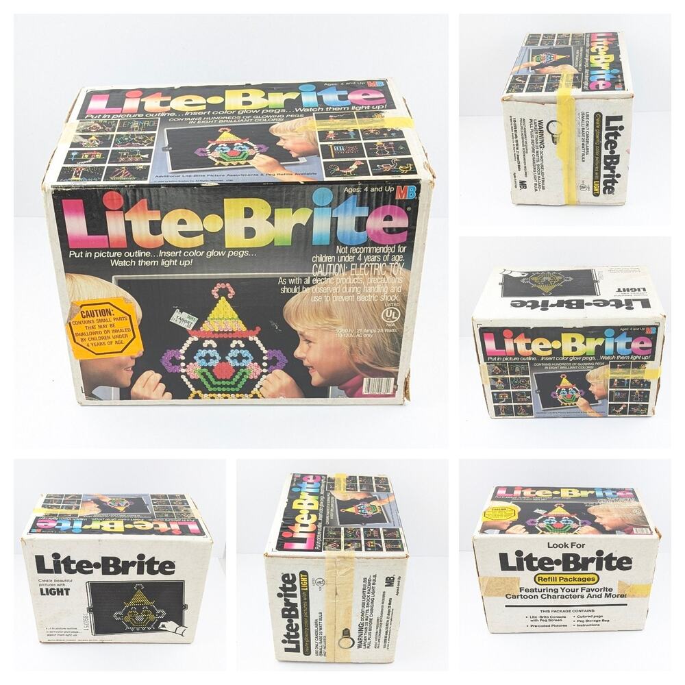Vintage 1986 Lite Brite Milton Bradley WORKING w Box Pegs Patterns Tested - Picture 3 of 15